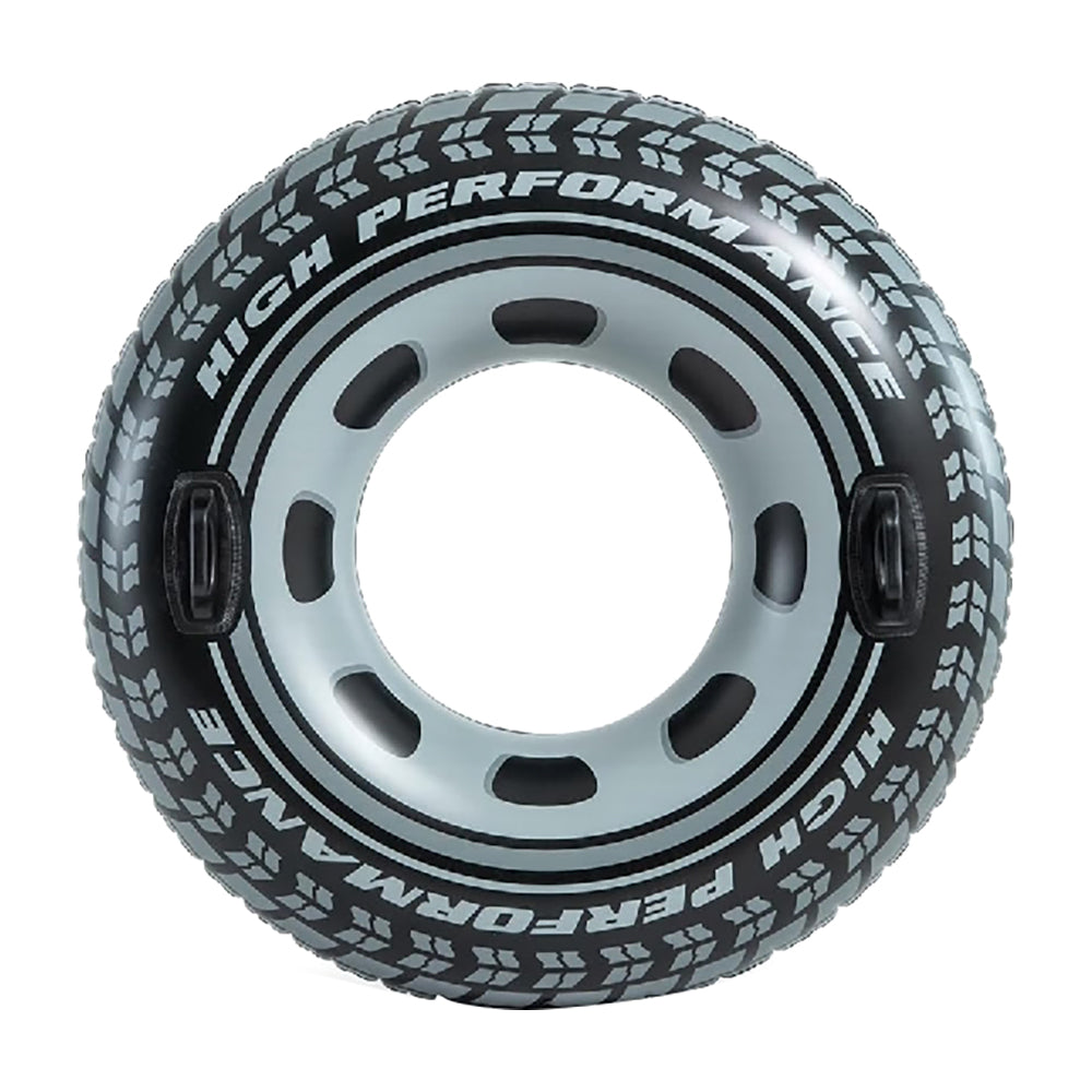 INTEX Monster Truck Inflatable Tube – Realistic Oversized Tire Graphic Swim Ring with Sturdy Handles