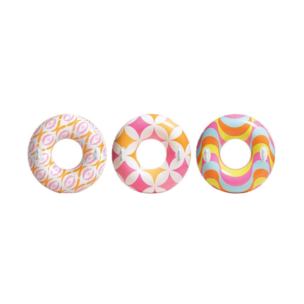 INTEX Timeless Classic Inflatable Tube – Heavy-Duty Transparent Swim Ring for Pool and Beach Lounging