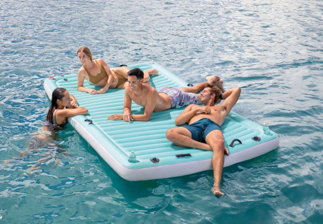 INTEX Premium Inflatable Floating Water Lounge – Lake & Pool Recliner with Backrest & Cup Holders (Unisex)