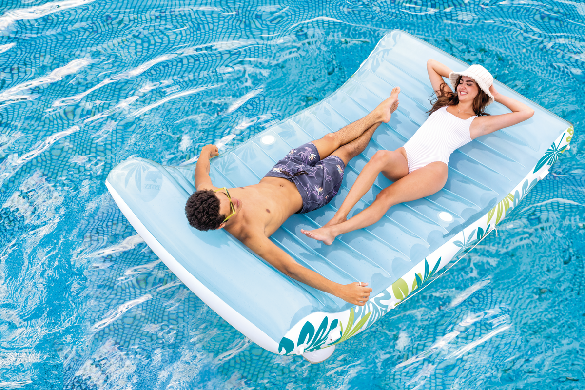 INTEX Tropical Canopy Inflatable Water Lounge – Luxury Pool Recliner with Removable UPF 50+ Sun Shade - Image 2