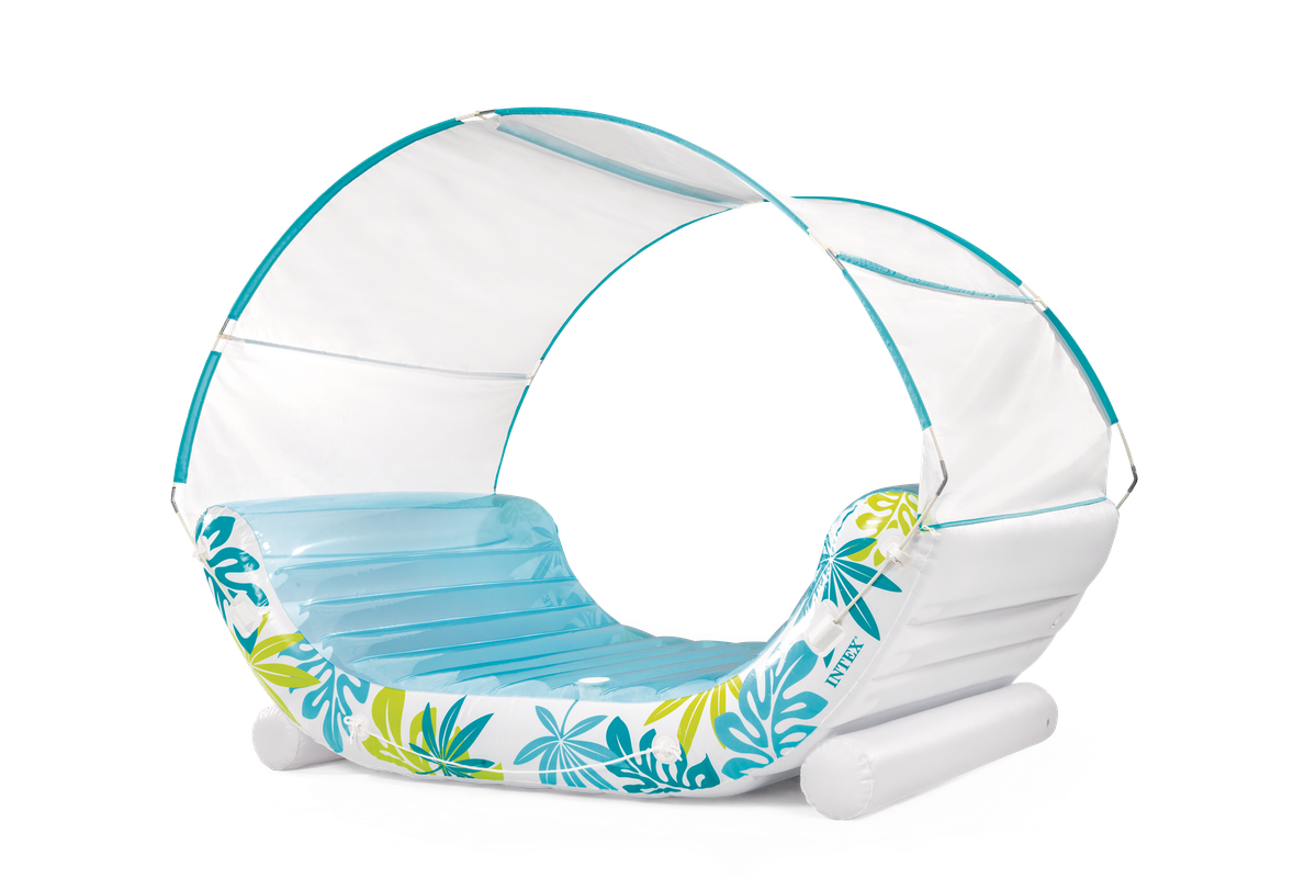 INTEX Tropical Canopy Inflatable Water Lounge – Luxury Pool Recliner with Removable UPF 50+ Sun Shade - Image 4