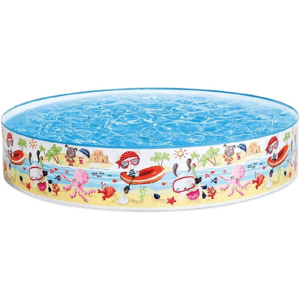 INTEX Snapset Beach Swimming Pool – Instant Setup Non-Inflatable Hard-Wall Pool for Kids