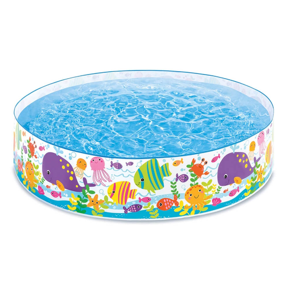 INTEX Snapset Non-Inflatable Ocean Pool – Easy Setup Hard-Wall Wading Pool with Sea Life Print - Image 2