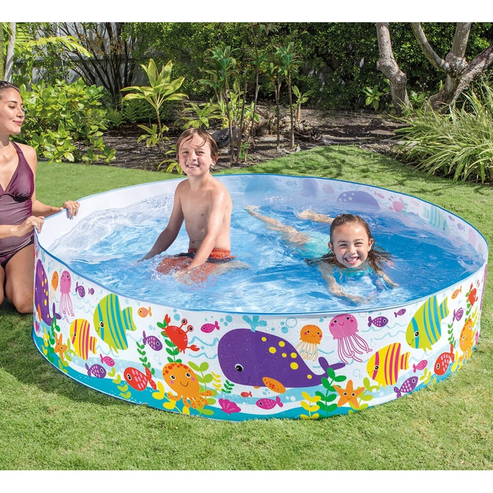 INTEX Snapset Non-Inflatable Ocean Pool – Easy Setup Hard-Wall Wading Pool with Sea Life Print - Image 3