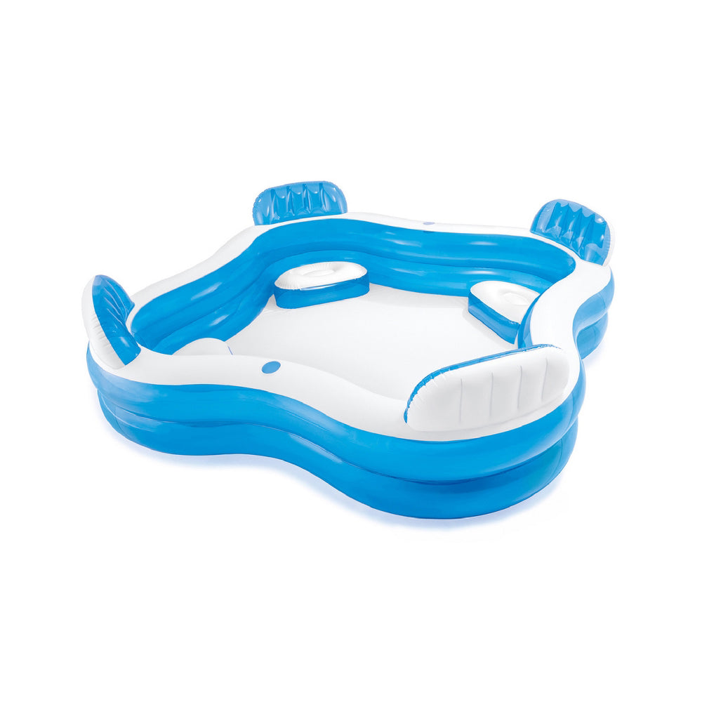 INTEX Swim Center Family Lounge Pool – Large 4-Seat Inflatable Pool with Backrests for Parents & Kids