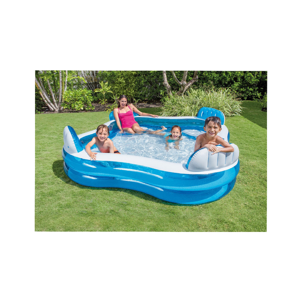 INTEX Swim Center Family Lounge Pool – Large 4-Seat Inflatable Pool with Backrests for Parents & Kids - Image 2