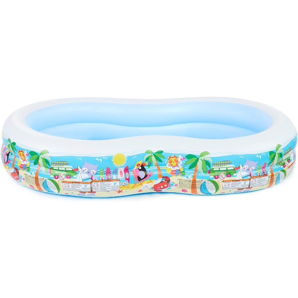 INTEX Seaside Paradise Lagoon Pool – Colorful Two-Chamber Inflatable Splash Pool for Supervised Child Fun - Image 2