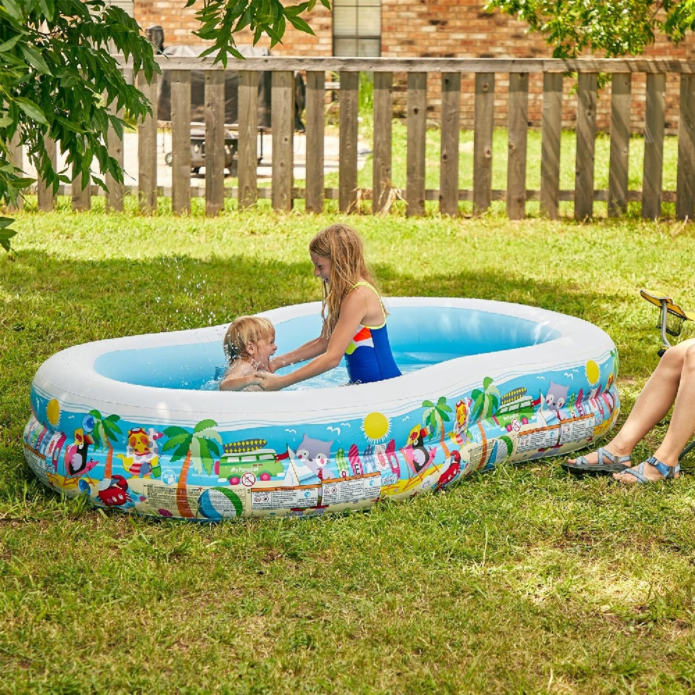 INTEX Seaside Paradise Lagoon Pool – Colorful Two-Chamber Inflatable Splash Pool for Supervised Child Fun - Image 4