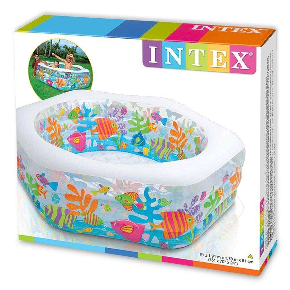 INTEX 6.25ft Ocean Reef Inflatable Pool – Realistic Inflatable Floor for Comfort & Vibrant Sea Life Graphics - Image 3