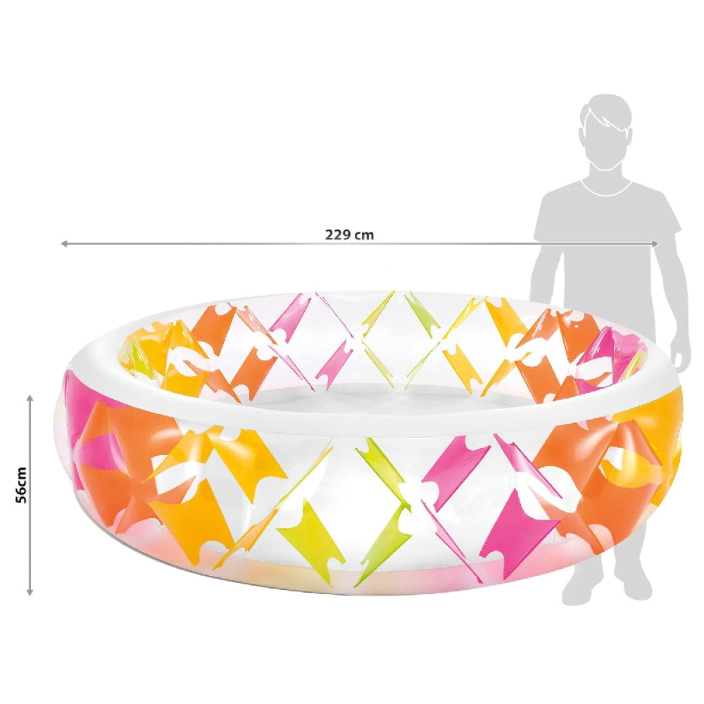 INTEX 90in Pinwheel Swim Center Pool – Unique Colorful Geometric Design Backyard Splash Pool for Kids - Image 5