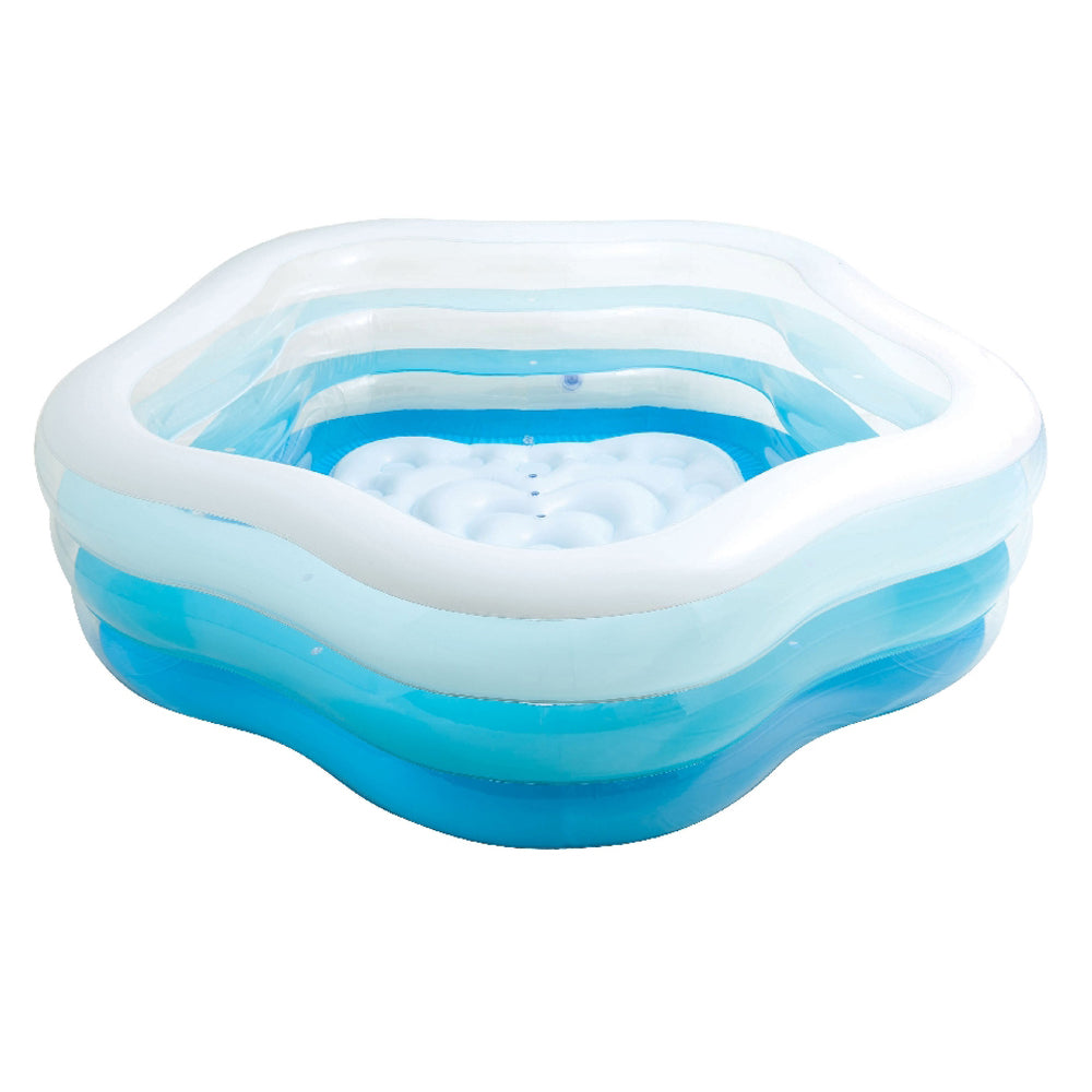 INTEX Pentagonal Inflatable Family Pool – Large Geometric Splash Pool with Wide Sidewalls for Stability - Image 2