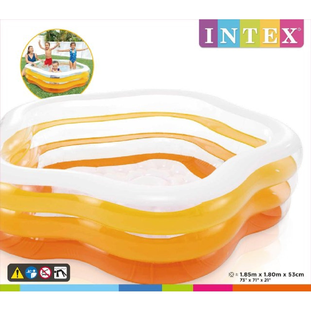 INTEX Pentagonal Inflatable Family Pool – Large Geometric Splash Pool with Wide Sidewalls for Stability - Image 6
