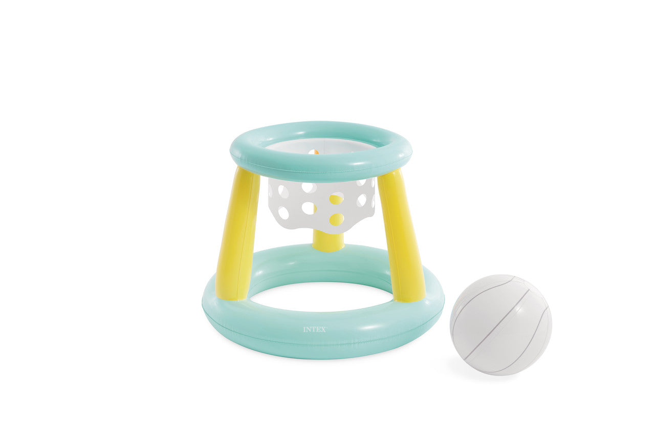 INTEX Mega Floating Inflatable Hoop – Jumbo Basketball Pool Game Includes Floating Net & Inflatable Ball
