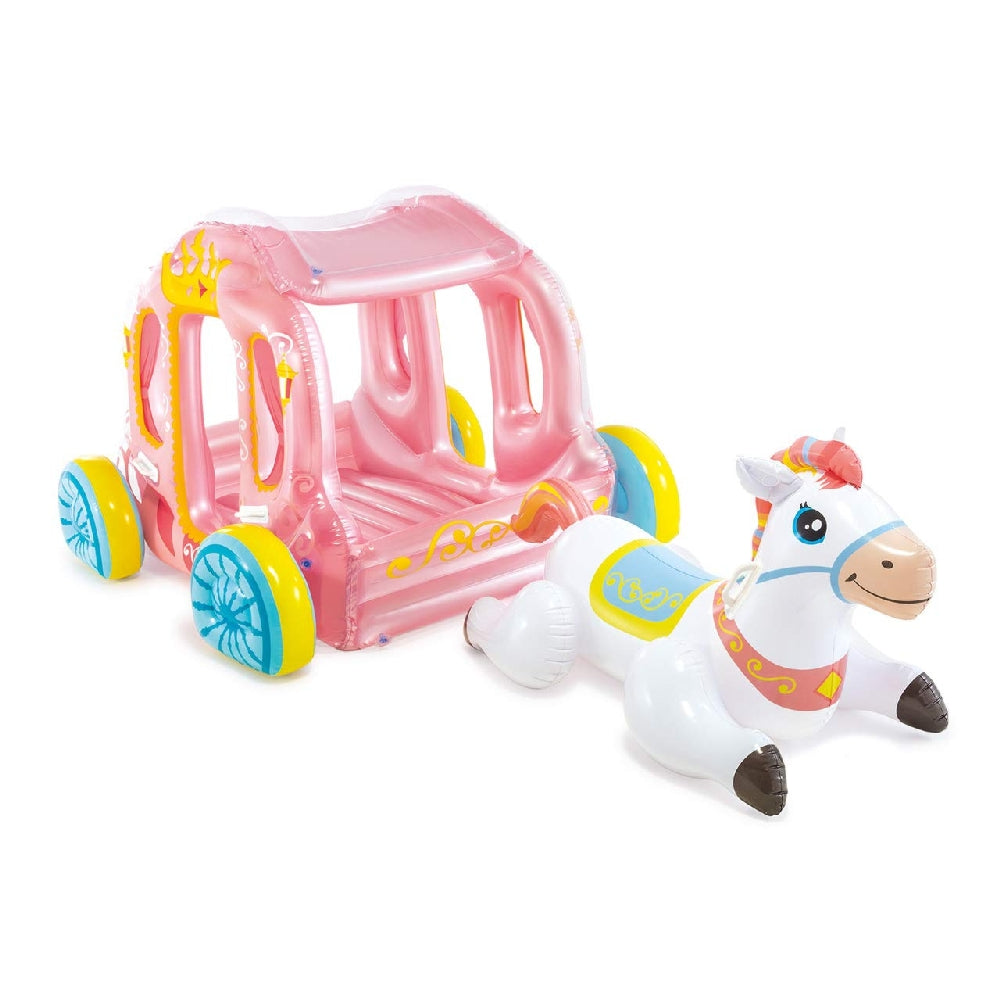 INTEX Inflatable Princess Carriage – Magical Play Center with Horse and Carriage for Indoor/Outdoor Play