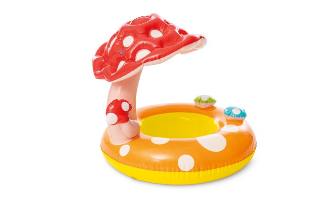 INTEX Mushroom Baby Kiddie Float – Inflatable Toddler Swim Seat with Built-in Toadstool Sunshade