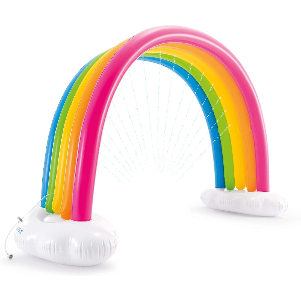 INTEX Giant Inflatable Rainbow Cloud Water Sprinkler – Outdoor Summer Backyard Cooling Toy for Kids