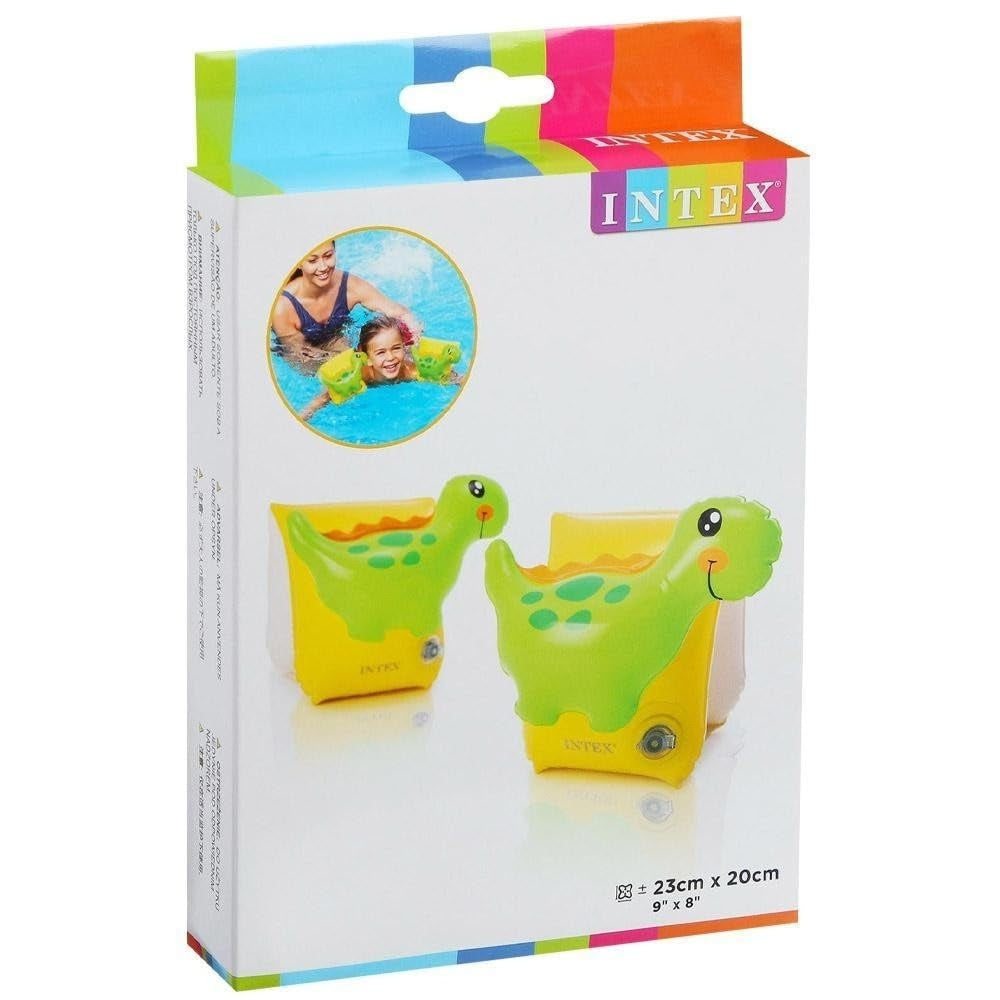 INTEX Dinosaur Swim Arm Bands – Prehistoric Graphic Inflatable Water Wings for Toddler Safety - Image 2