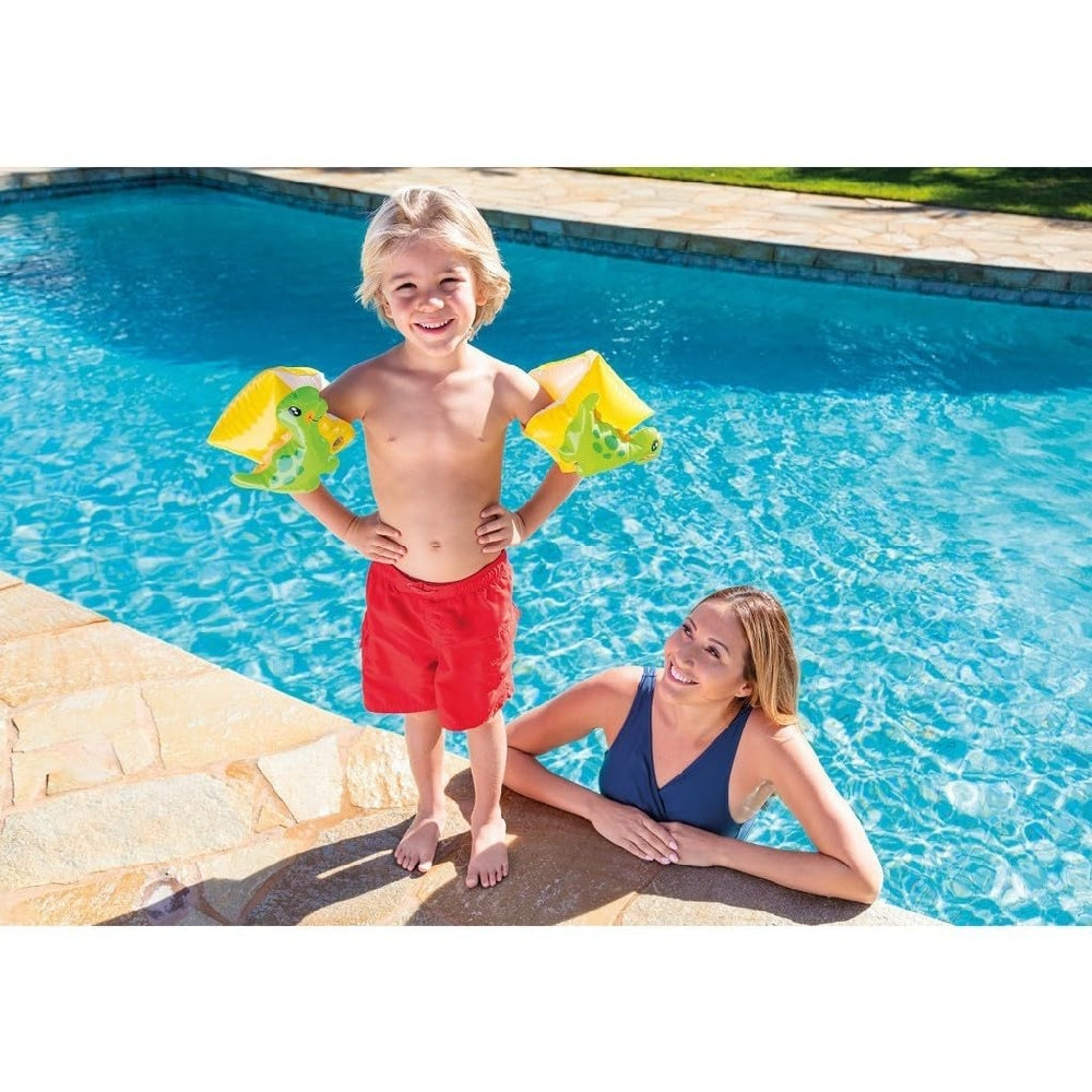 INTEX Dinosaur Swim Arm Bands – Prehistoric Graphic Inflatable Water Wings for Toddler Safety - Image 3