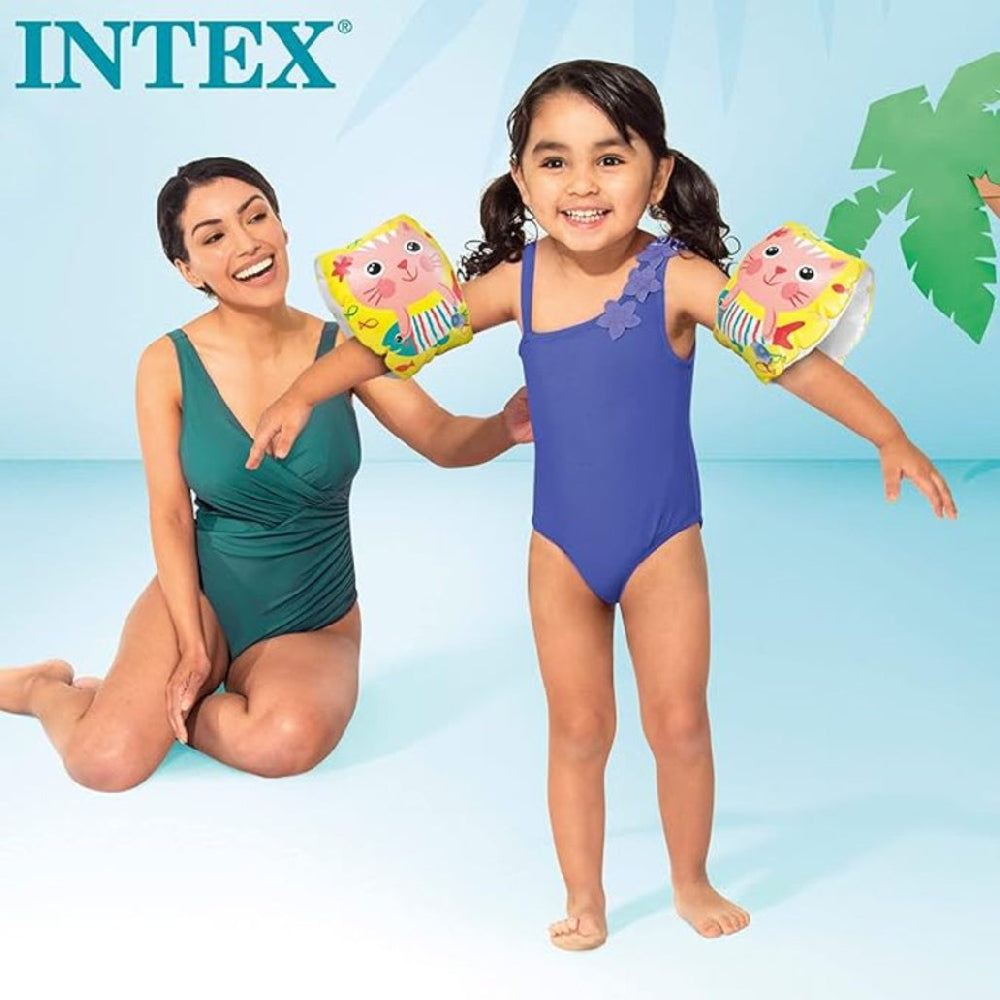 INTEX Happy Kitten Swim Arm Bands – Whimsical Inflatable Safety Sleeves for Supervised Toddler Swimming - Image 2
