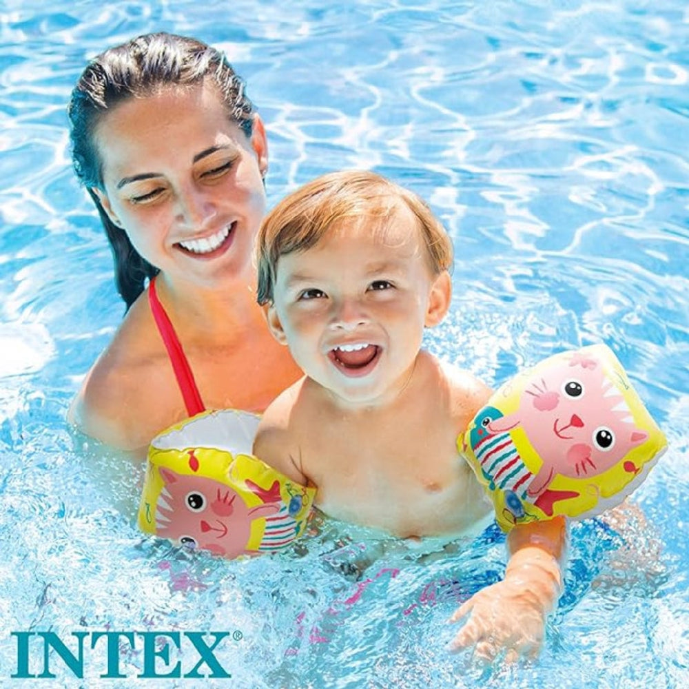 INTEX Happy Kitten Swim Arm Bands – Whimsical Inflatable Safety Sleeves for Supervised Toddler Swimming - Image 3