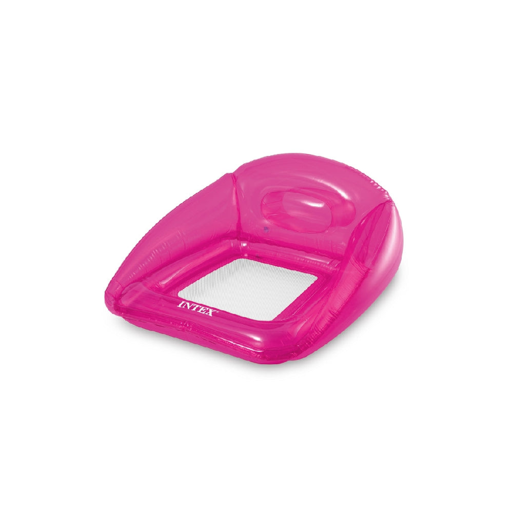 INTEX Transparent Deluxe Inflatable Water Lounge – Contoured Swim Float with Headrest and Cup Holder - Image 3