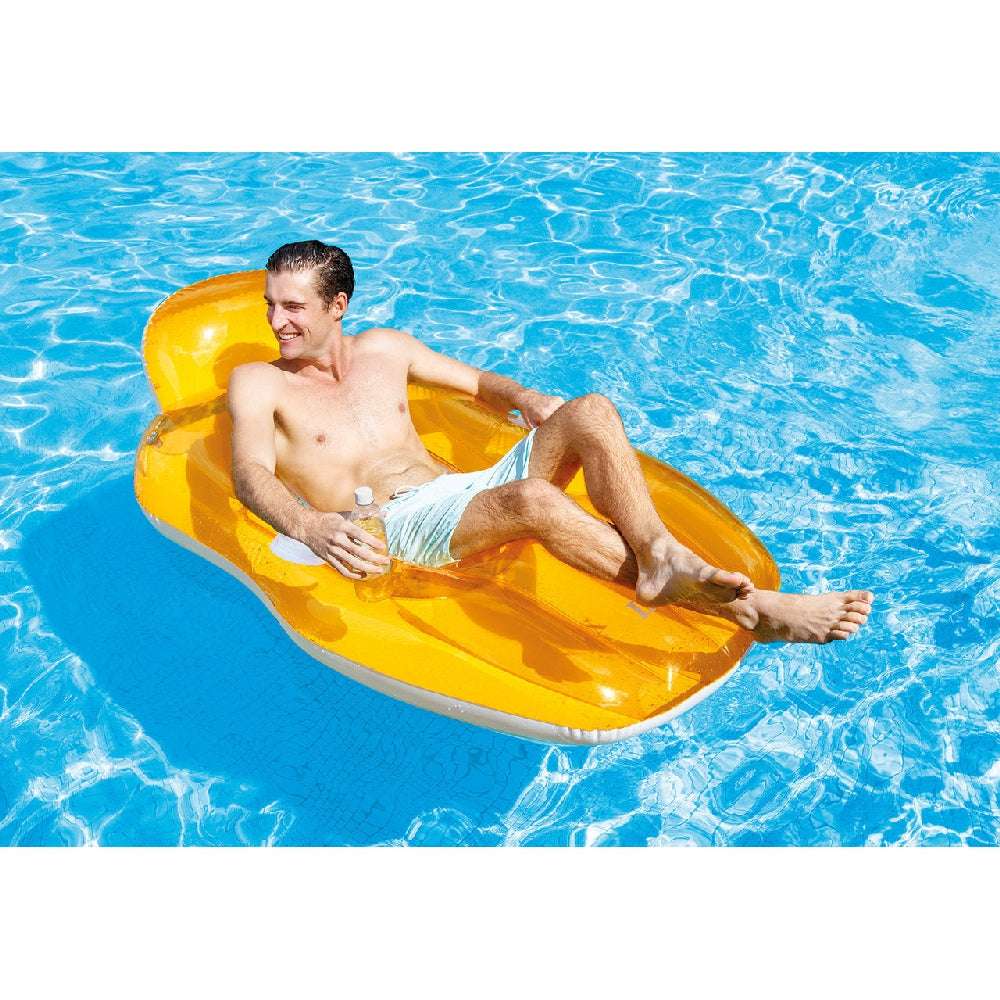 INTEX Chill and Float Inflatable Water Lounge – Adult-Sized Lake Tube with Backrest and Cup Holders - Image 4