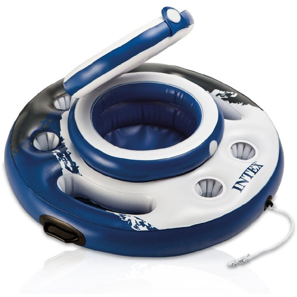 INTEX Mega Chill Inflatable Floating Cooler – 24-Can Capacity Heavy-Duty Pool Cooler with 5 Cup Holders (13+)