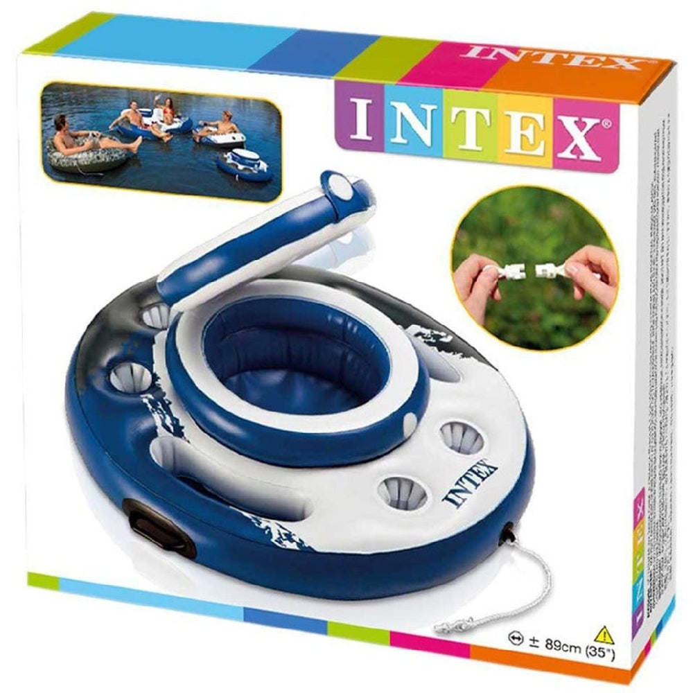 INTEX Mega Chill Inflatable Floating Cooler – 24-Can Capacity Heavy-Duty Pool Cooler with 5 Cup Holders (13+) - Image 4