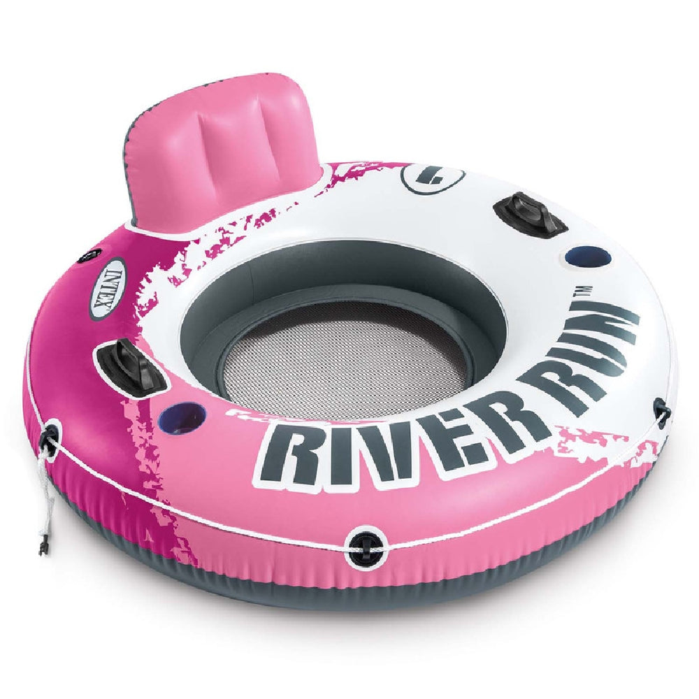 INTEX River Run 1 Inflatable Pool Lounge – 53in Heavy-Duty Water Tube with Two Cup Holders & Grab Rope - Image 2