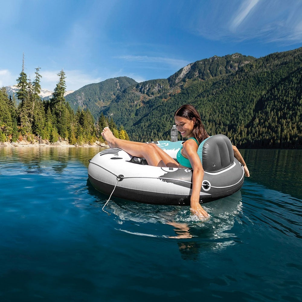 INTEX Aqua River Run 1 Inflatable Tube – Professional Grade Water Lounge with Mesh Bottom & Headrest - Image 2