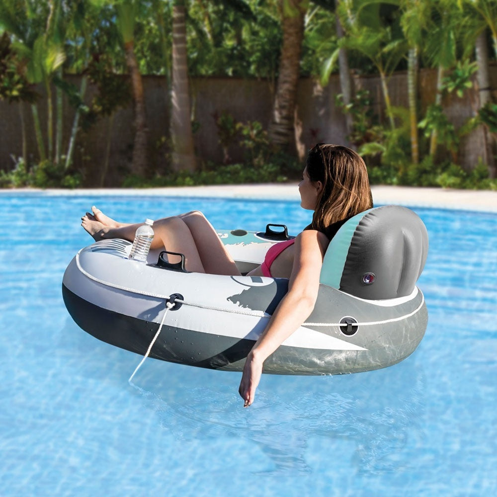 INTEX Aqua River Run 1 Inflatable Tube – Professional Grade Water Lounge with Mesh Bottom & Headrest - Image 3