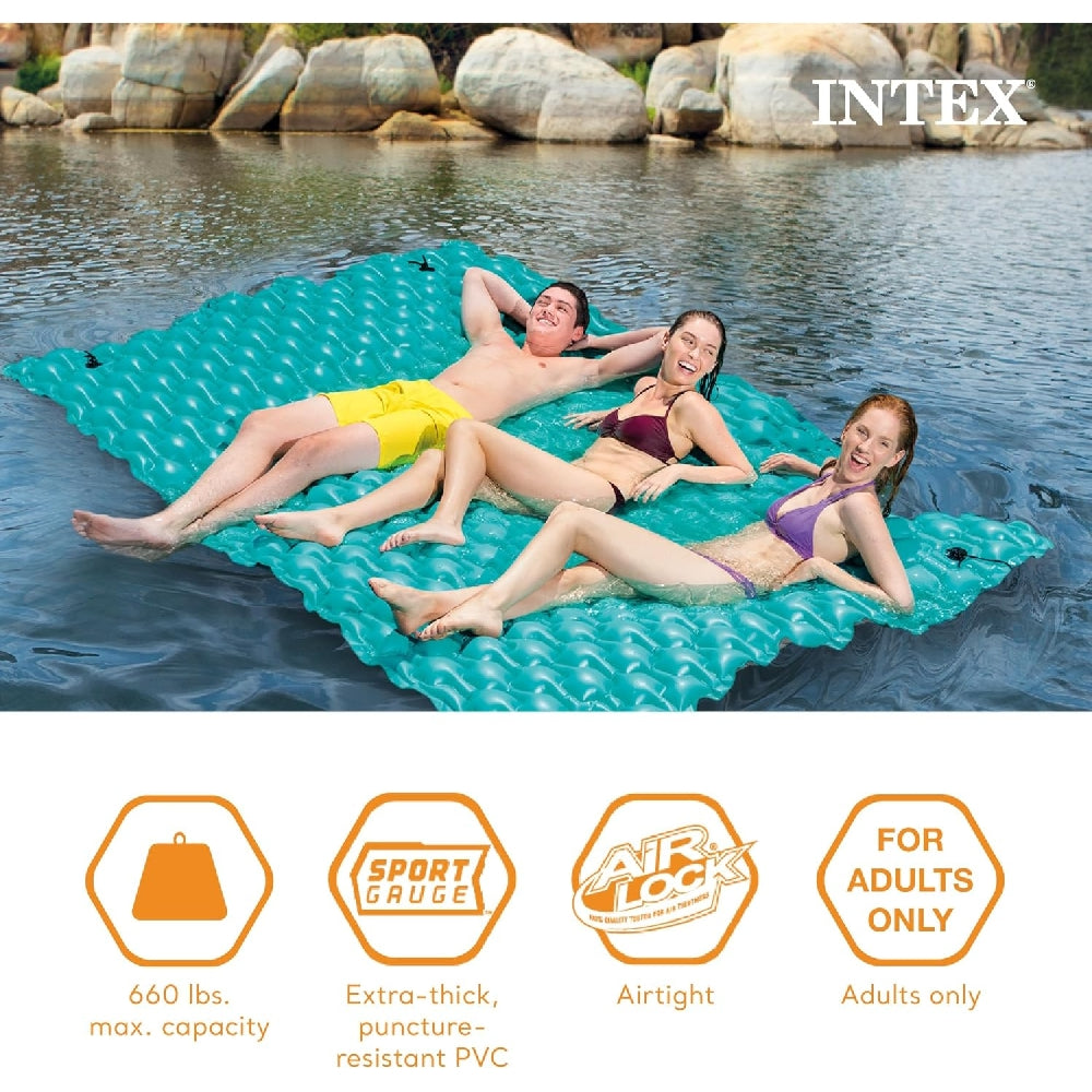 INTEX Giant Floating Inflatable Water Mat – 9.5ft x 7ft Heavy-Duty Pool & Lake Platform for Multiple Kids - Image 3