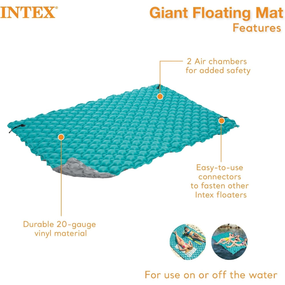 INTEX Giant Floating Inflatable Water Mat – 9.5ft x 7ft Heavy-Duty Pool & Lake Platform for Multiple Kids - Image 4