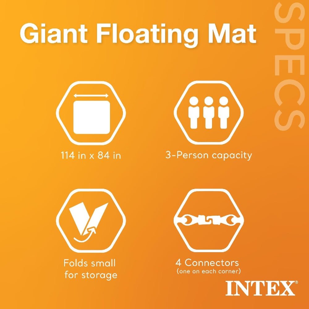 INTEX Giant Floating Inflatable Water Mat – 9.5ft x 7ft Heavy-Duty Pool & Lake Platform for Multiple Kids - Image 5