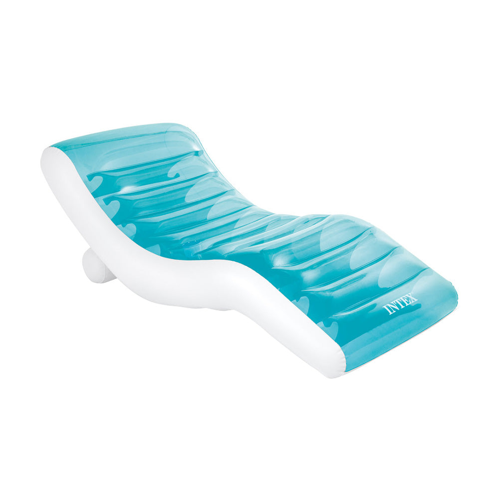 INTEX Splash Lounge Inflatable Chair – Contoured Wave-Shape Water Recliner with Integrated Cup Holder (13+)