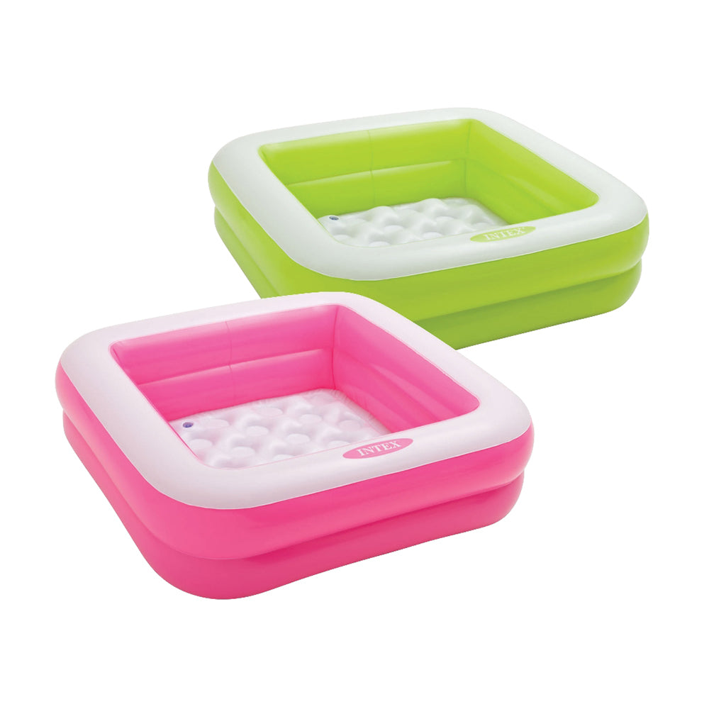 INTEX Play Box Inflatable Kids Pool – Soft Inflatable Floor Square Wading Pool in Assorted Colors