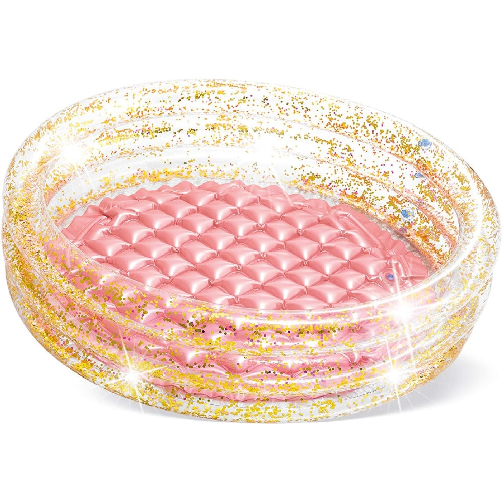INTEX Glitter Mini Inflatable Baby Pool – Sparkling Gold/Silver Padded Bottom Splash Pool for Infants - Image 3