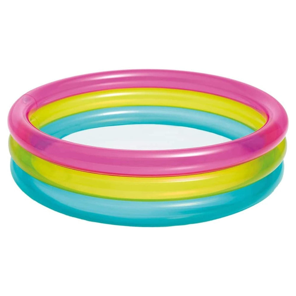 INTEX Rainbow Inflatable Baby Pool – Colorful Circular Splash Pool for Infant Summer Cooling