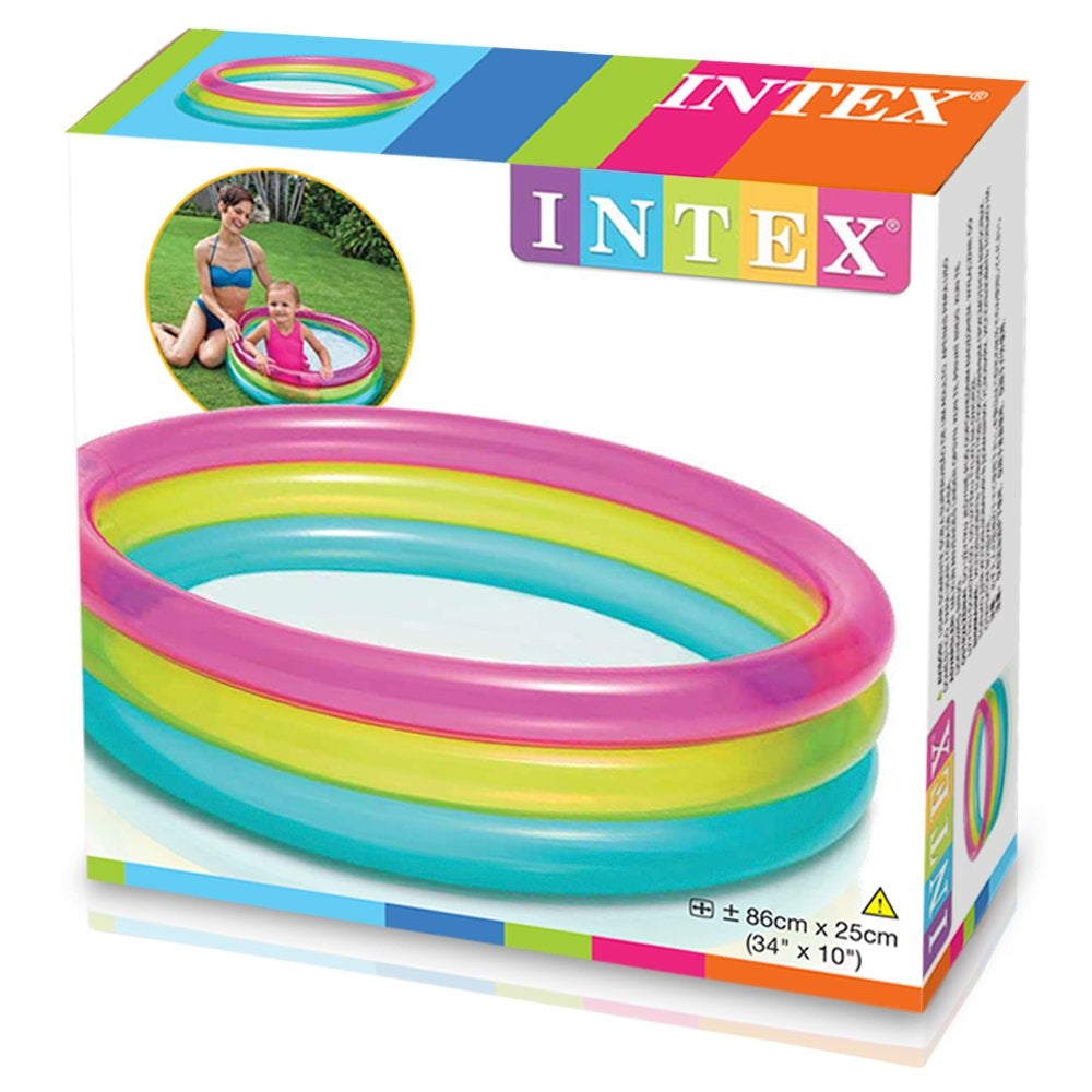 INTEX Rainbow Inflatable Baby Pool – Colorful Circular Splash Pool for Infant Summer Cooling - Image 3