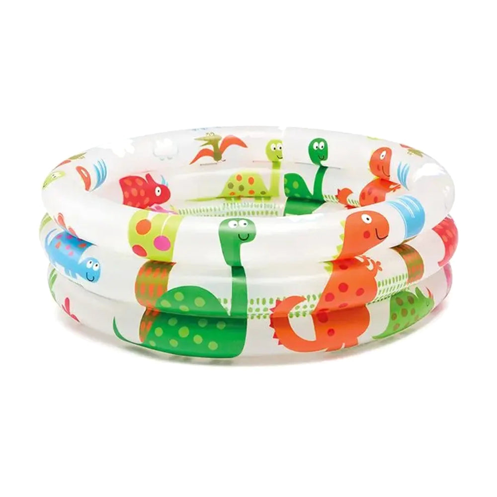 INTEX Dinosaur 3-Ring Inflatable Pool – Prehistoric Themed Wading Pool for Toddlers