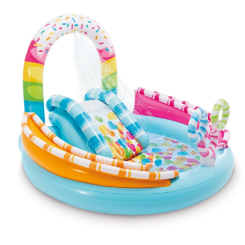 INTEX Candy Fun Inflatable Play Center – Vibrant Water Splash Pad with Slide & Sweets-Themed Inflatables - Image 2