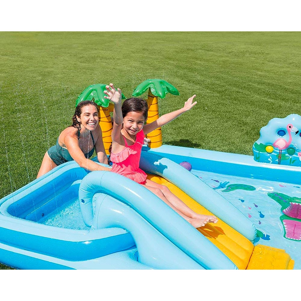 INTEX Jungle Adventures Inflatable Play Center – Double Pool Water Park with Slide & Interactive Toys - Image 3