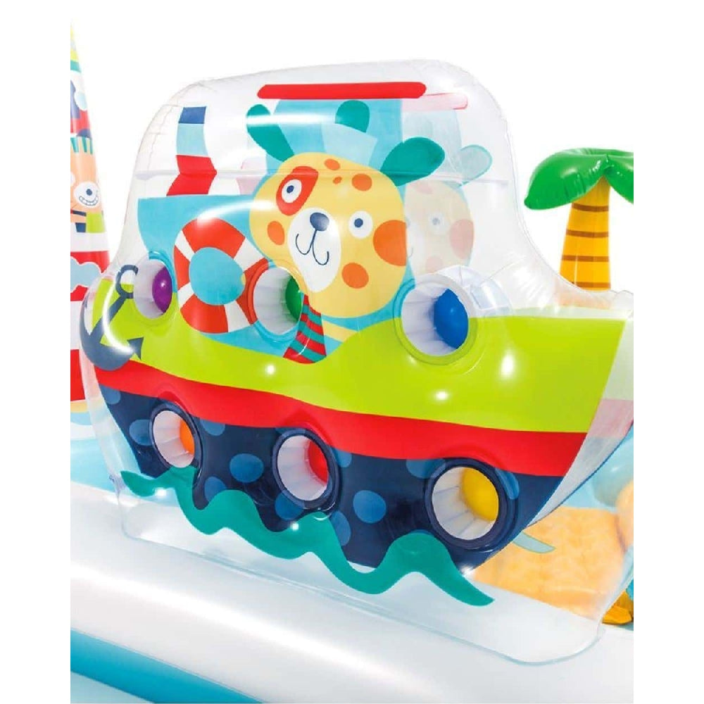 INTEX Fishing Fun Inflatable Play Center – Interactive Water Park with Slide, Palm Tree Sprayer & Fishing Game - Image 3