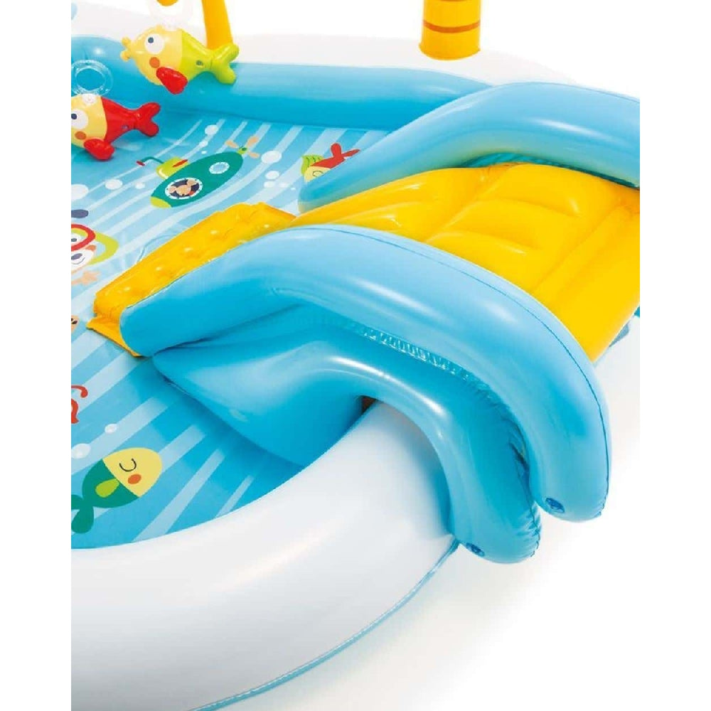 INTEX Fishing Fun Inflatable Play Center – Interactive Water Park with Slide, Palm Tree Sprayer & Fishing Game - Image 4