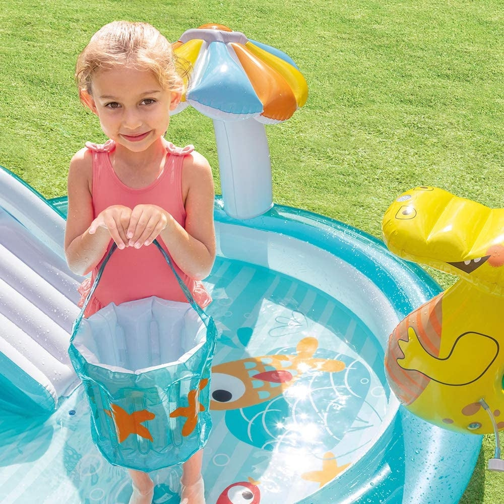 INTEX Gator Inflatable Play Center – Interactive Crocodile Water Park with Slide, Sprayer & Ring Toss - Image 5