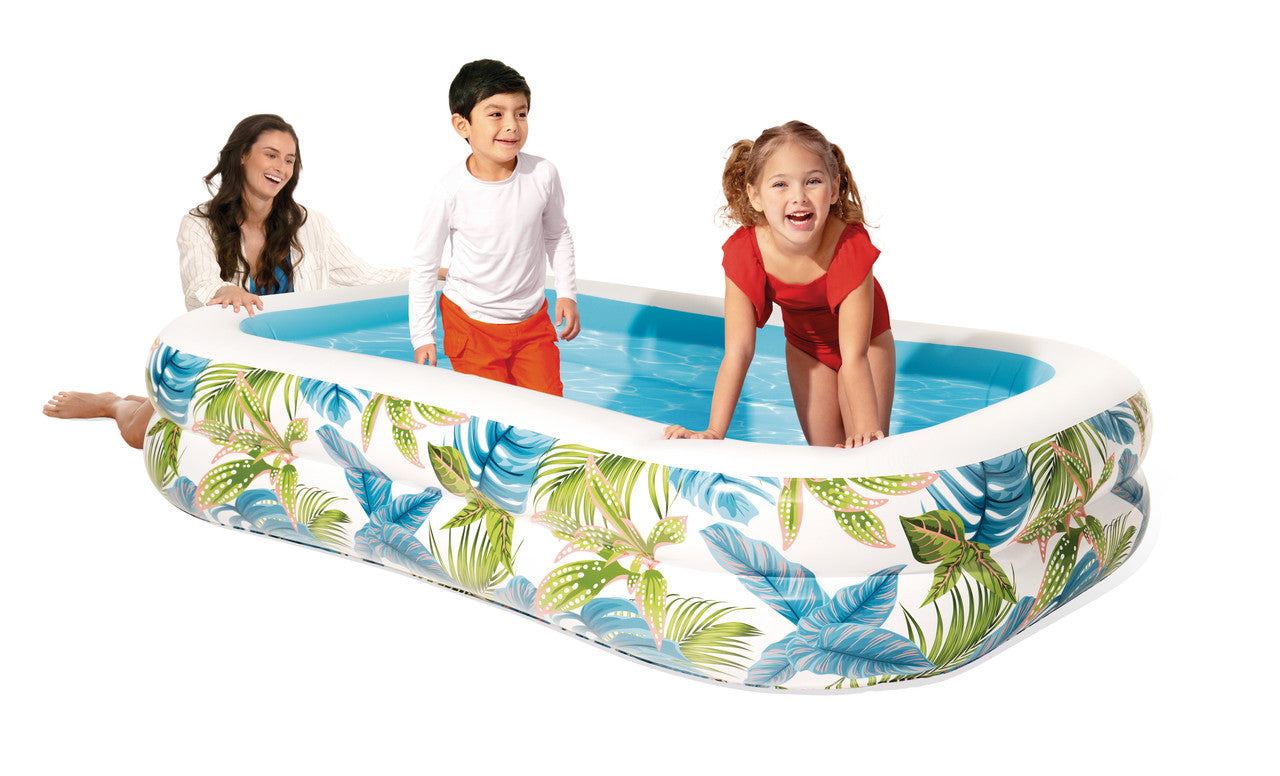 INTEX Tropical Swim Center Family Pool – Paradise Themed Large Inflatable Pool for Backyard Summer Parties