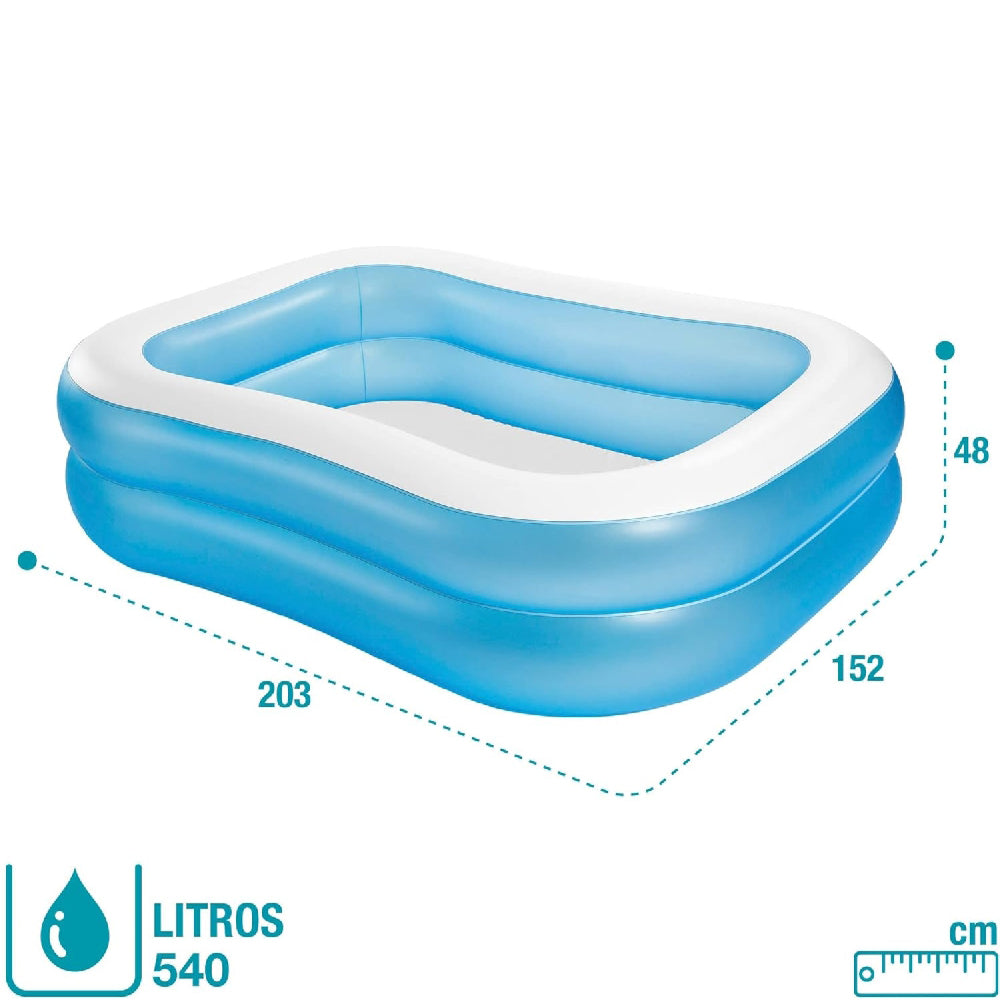 INTEX 6.5ft Swim Center Family Pool – Classic Rectangular Inflatable Backyard Pool with Three Air Chambers - Image 2