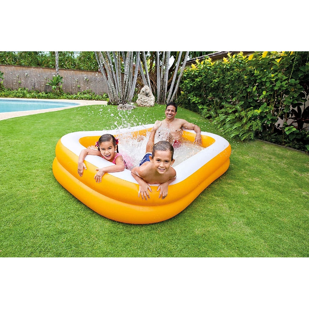 INTEX Mandarin Swim Center Family Pool – Vibrant Orange 2-Ring Inflatable Pool with Extra-Wide Walls - Image 4
