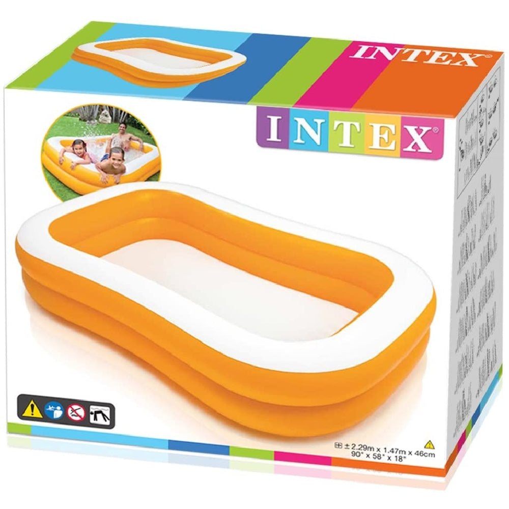 INTEX Mandarin Swim Center Family Pool – Vibrant Orange 2-Ring Inflatable Pool with Extra-Wide Walls - Image 5