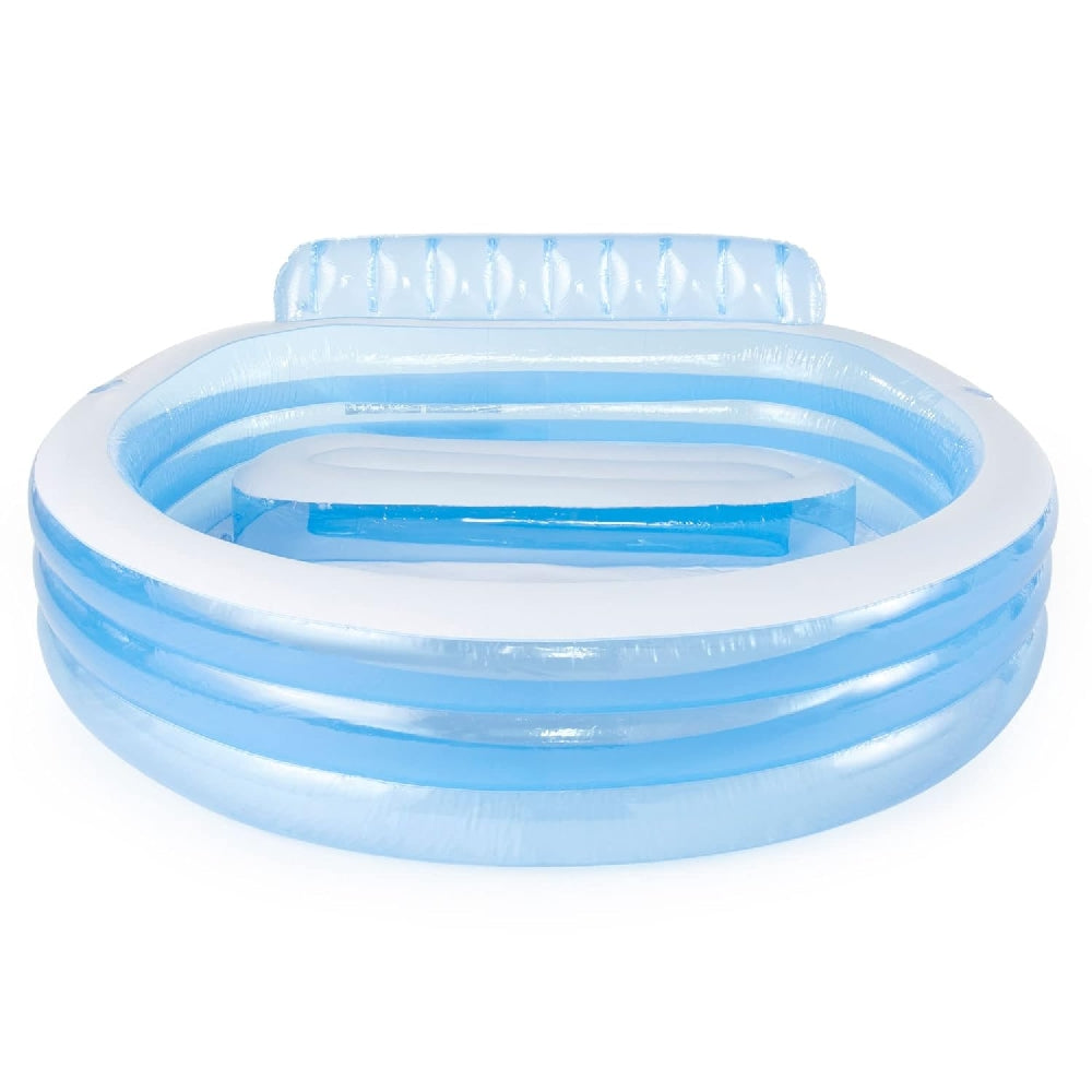INTEX Swim Center Family Lounge Inflatable Pool – Deluxe Seating Pool with Backrests & Cup Holders